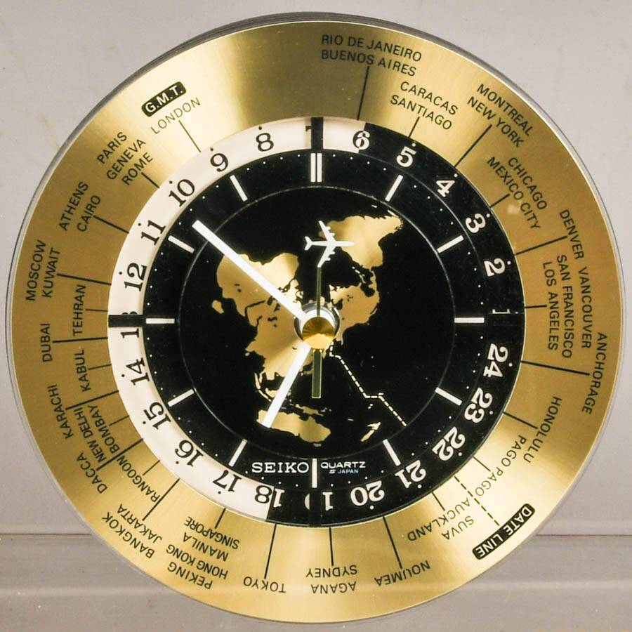 Seiko World Time Airplane Mantel Clock-5