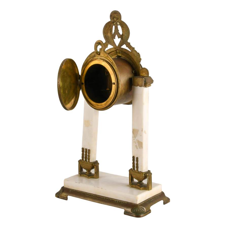19th Century French Marble Portico Table Clock-7