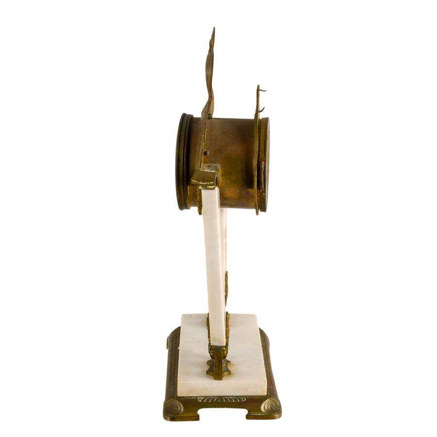 19th Century French Marble Portico Table Clock-3