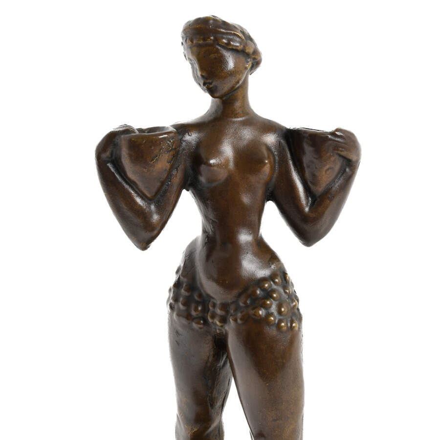 Signed Bronze Waterbearer Statuette-12