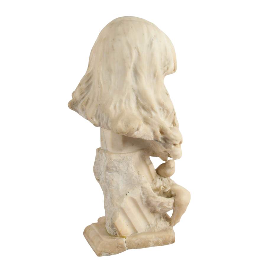 Italian Carved Marble Bust of a Child with Lace Collar by Enrico Astorri-8
