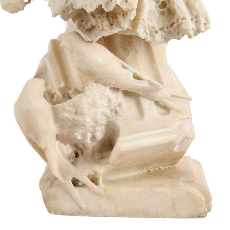 Italian Carved Marble Bust of a Child with Lace Collar by Enrico Astorri-2