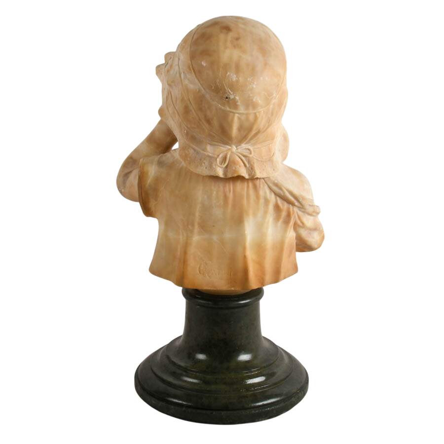 Signed "The Broken Plate" Marble Statue After Fortunato Galli-6