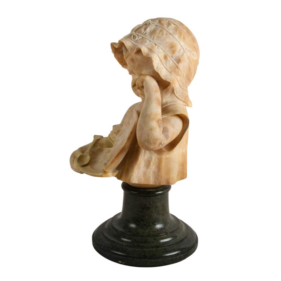 Signed "The Broken Plate" Marble Statue After Fortunato Galli-5