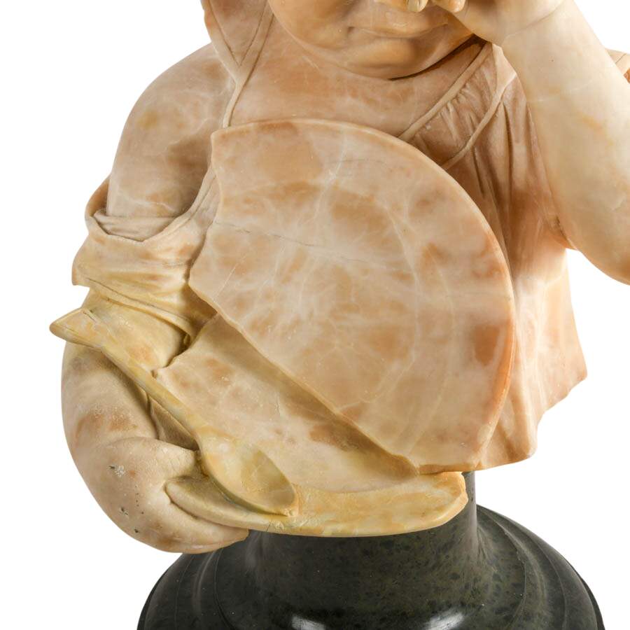 Signed "The Broken Plate" Marble Statue After Fortunato Galli-3