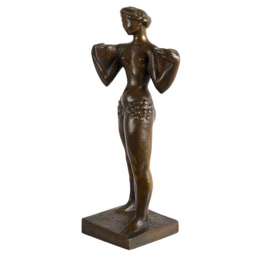 Signed Bronze Waterbearer Statuette-4