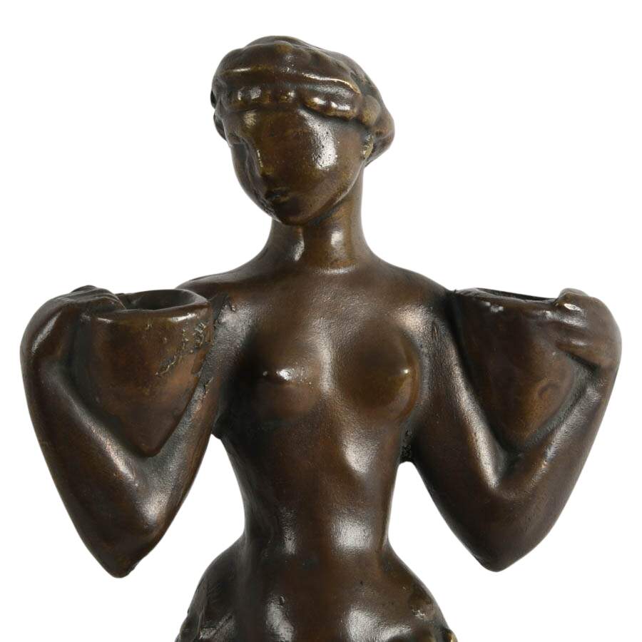 Signed Bronze Waterbearer Statuette-2