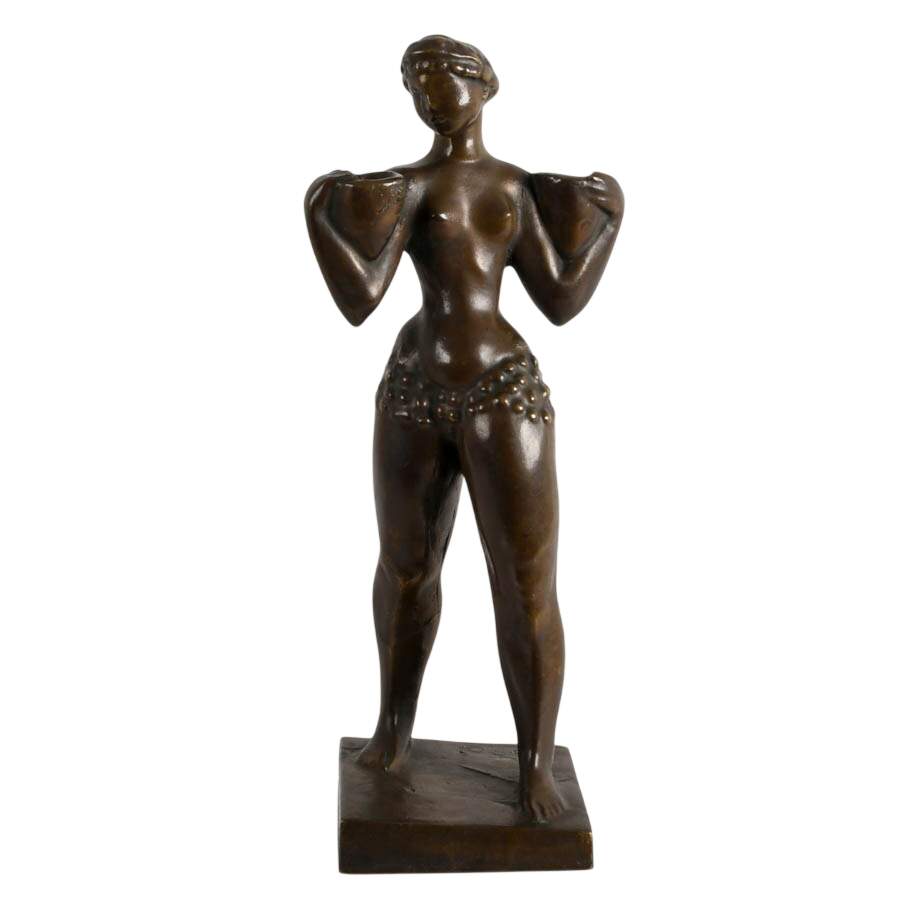 Signed Bronze Waterbearer Statuette-1