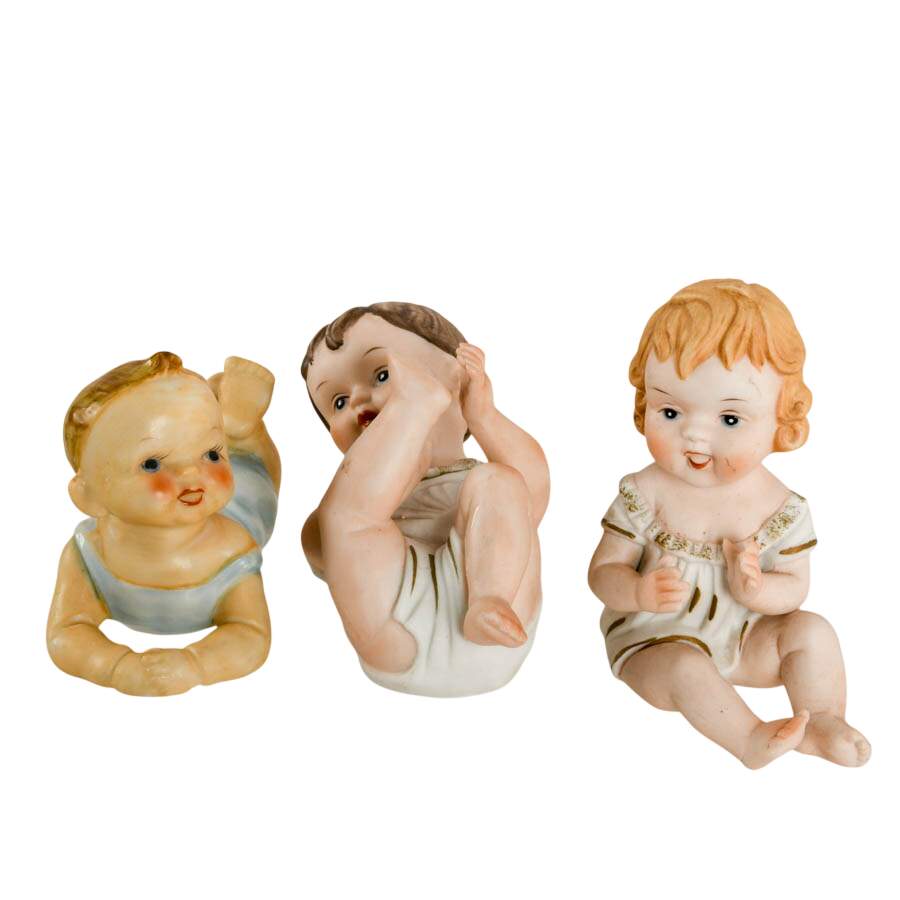 Trio of Japanese Bisque Piano Babies-2