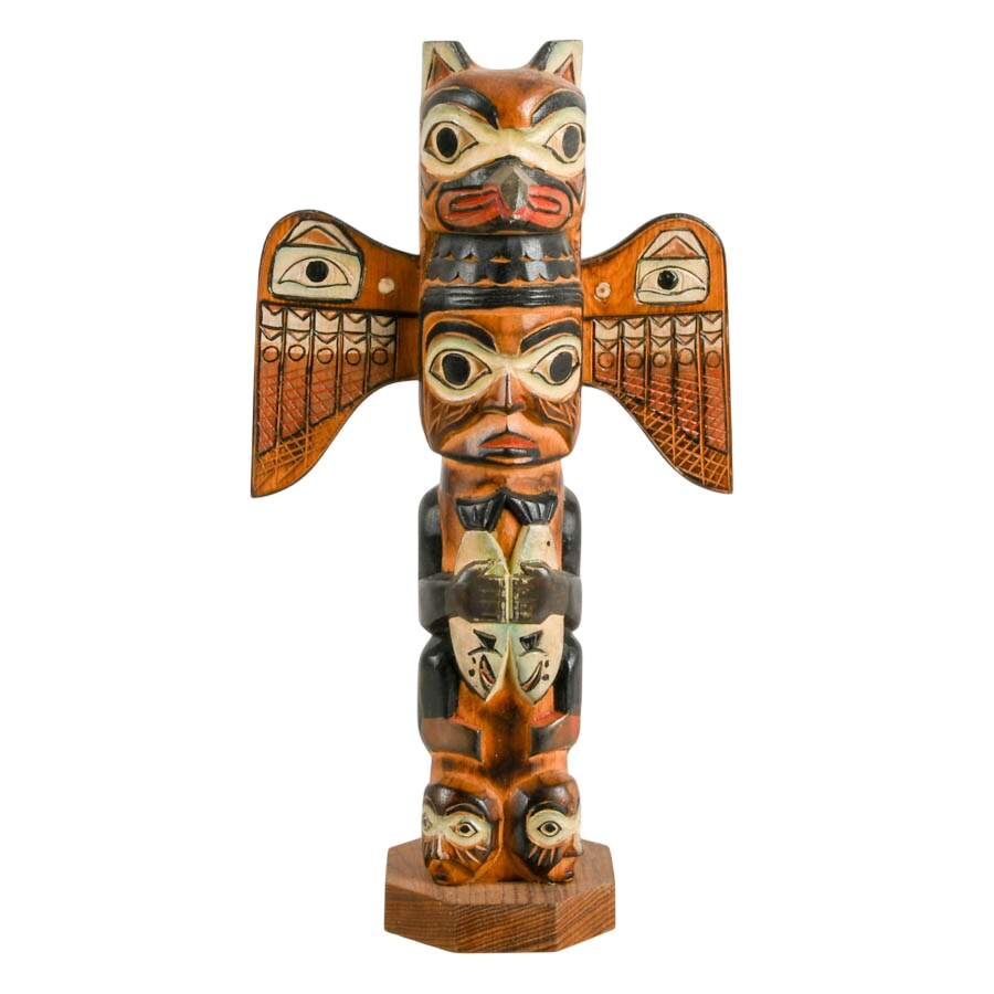 Alaska Black Diamond "The Legend of Fog Woman" Wooden Totem Figure-1