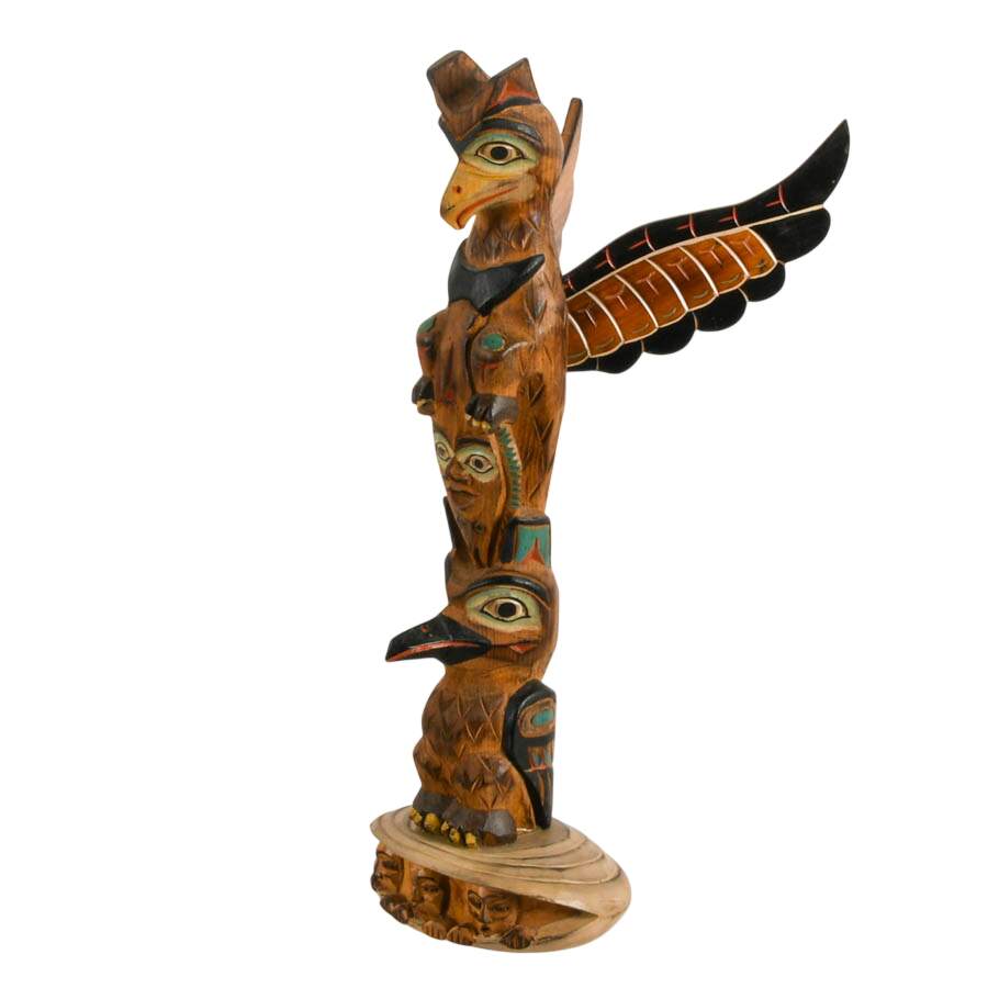 Alaska Black Diamond "The Legend of Mandkind" Wooden Totem Figure-2