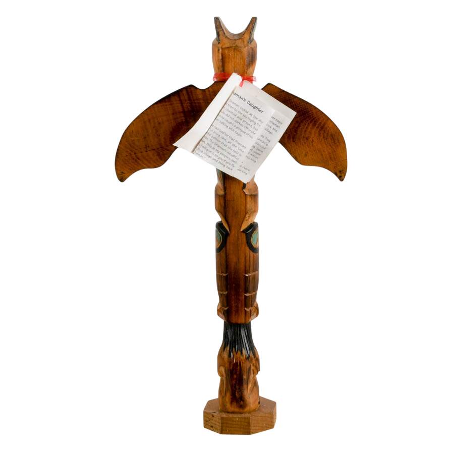 Alaska Black Diamond "Shaman's Daughter" Wooden Totem Figure-4