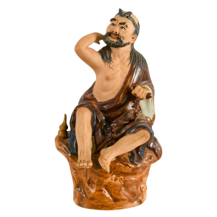 Antique Chinese Shiwan Li Tieguai Porcelain Figure-1