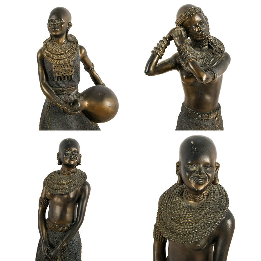 Set of Three Soul Journeys Maasai Collection Resin Figures by Stacey Bayne-6