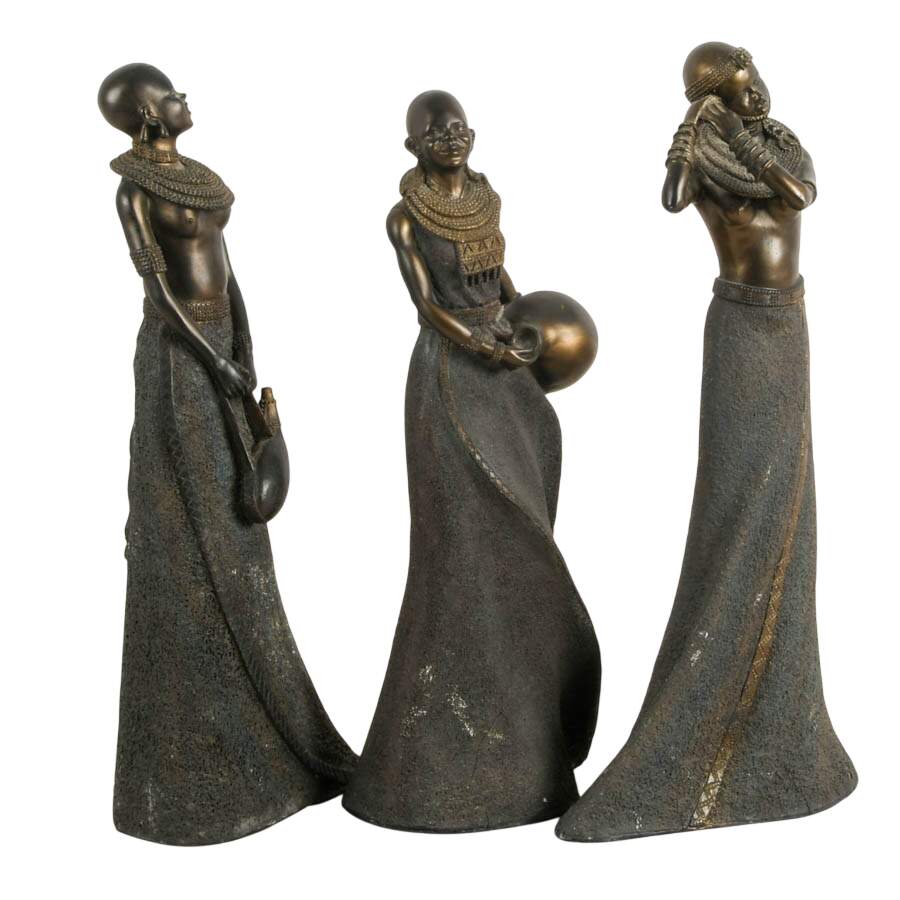 Set of Three Soul Journeys Maasai Collection Resin Figures by Stacey Bayne-5
