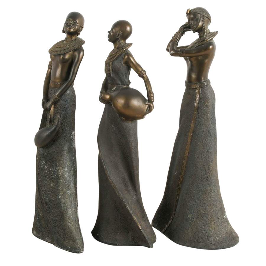 Set of Three Soul Journeys Maasai Collection Resin Figures by Stacey Bayne-3