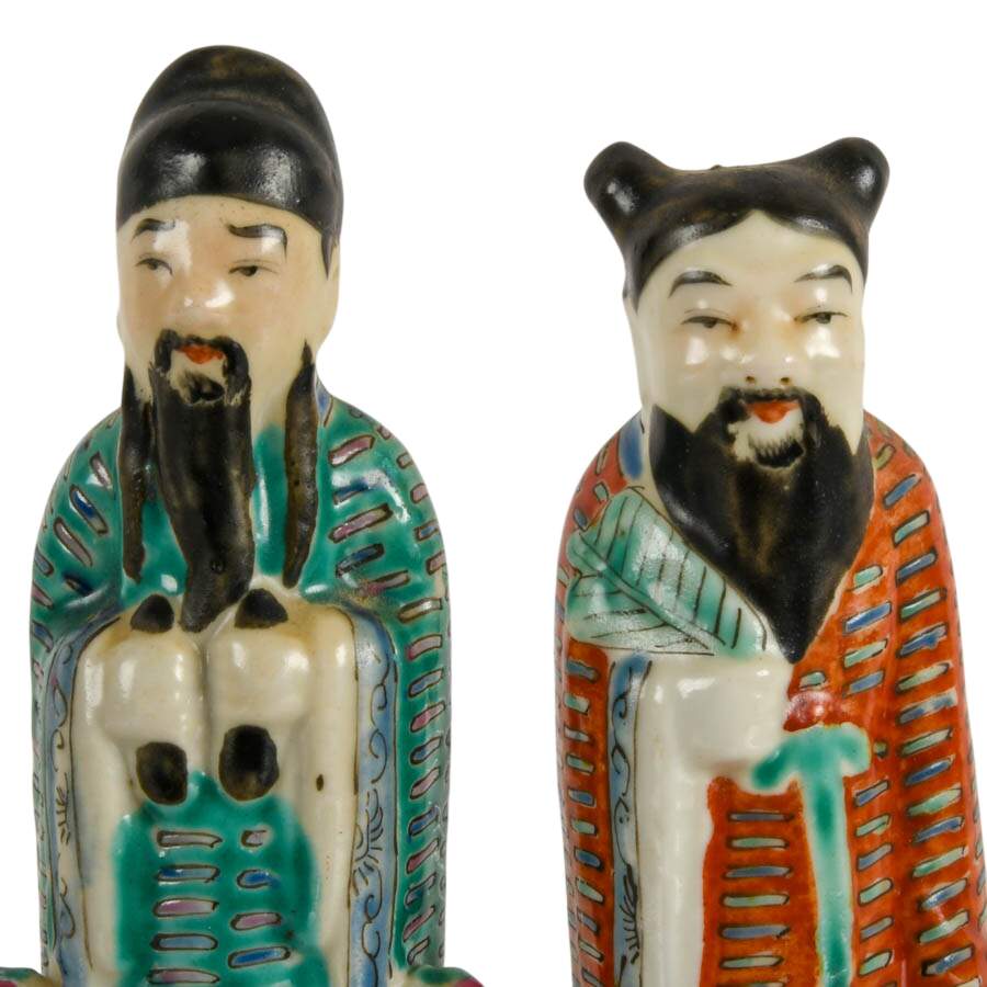 Set of Four Vintage Chinese Export Men of Wisdom Figures-4