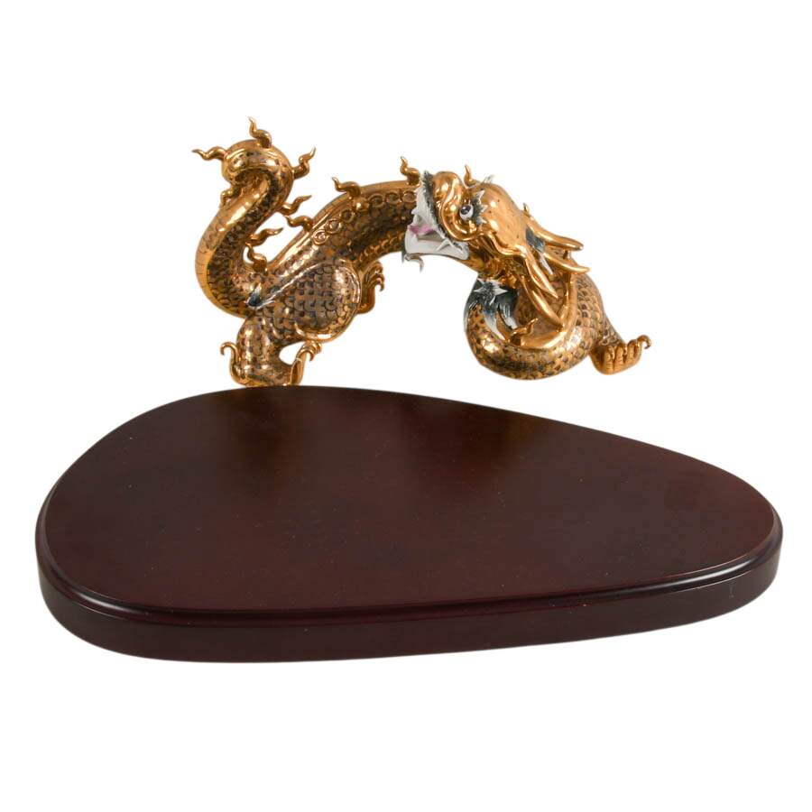 Antique Chinese Ceramic Dragon on Base-7