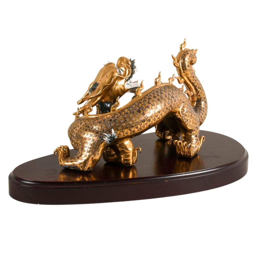 Antique Chinese Ceramic Dragon on Base-4