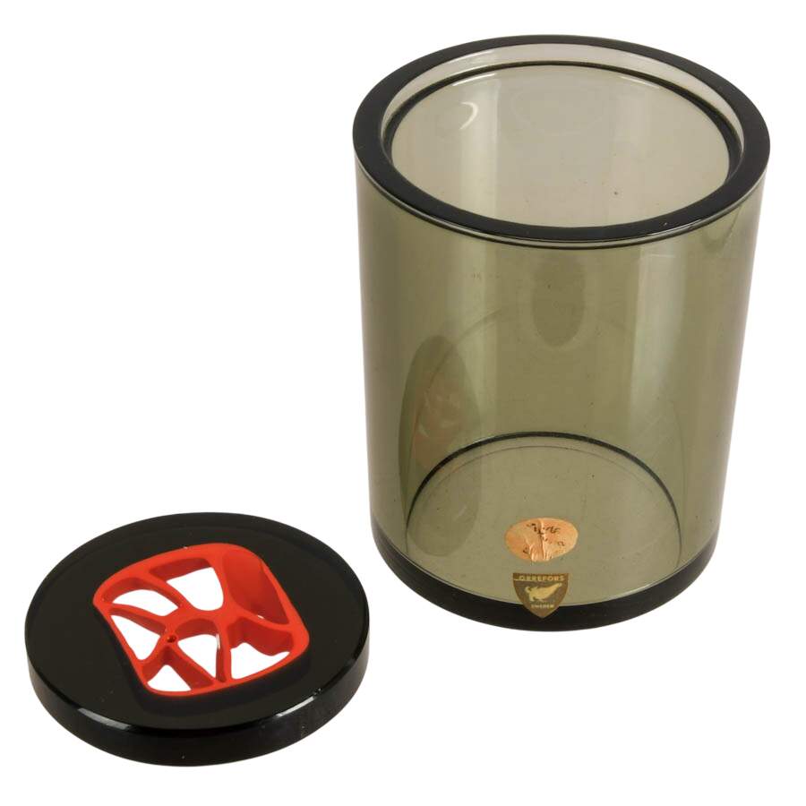 Mid-Century Orrefors Abstract Glass Jar-5