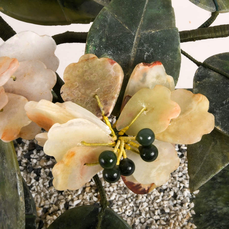 Vintage Chinese Carved Jade Bonsai Tree-7