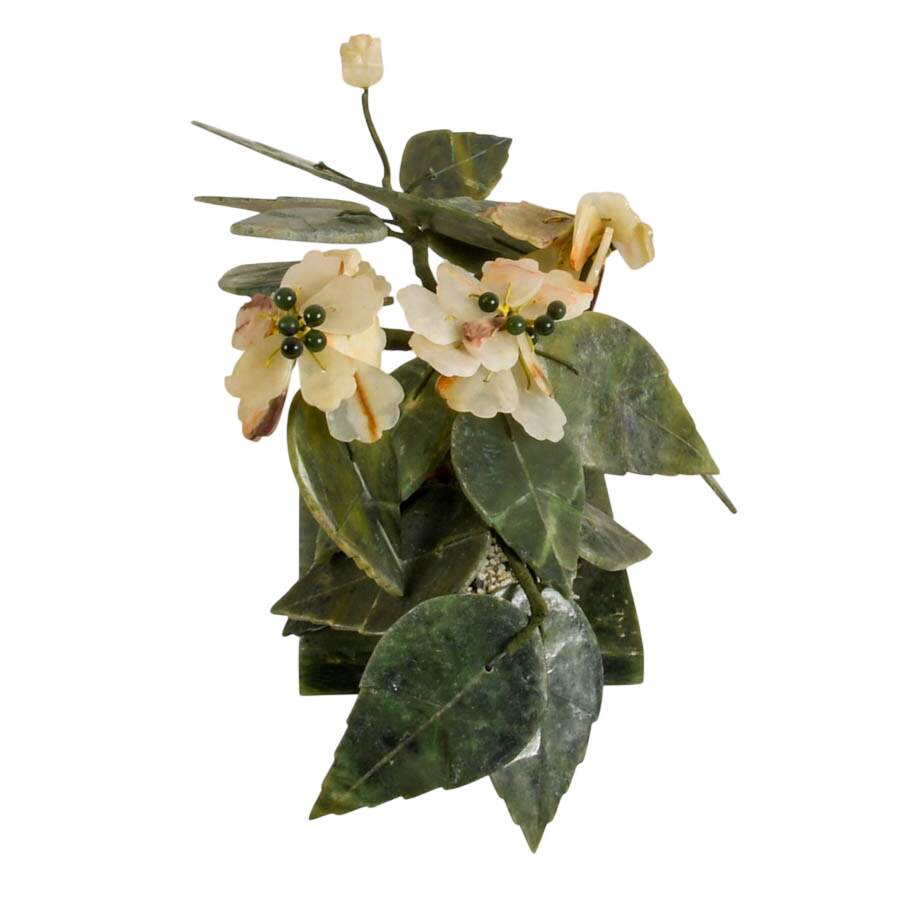 Vintage Chinese Carved Jade Bonsai Tree-5