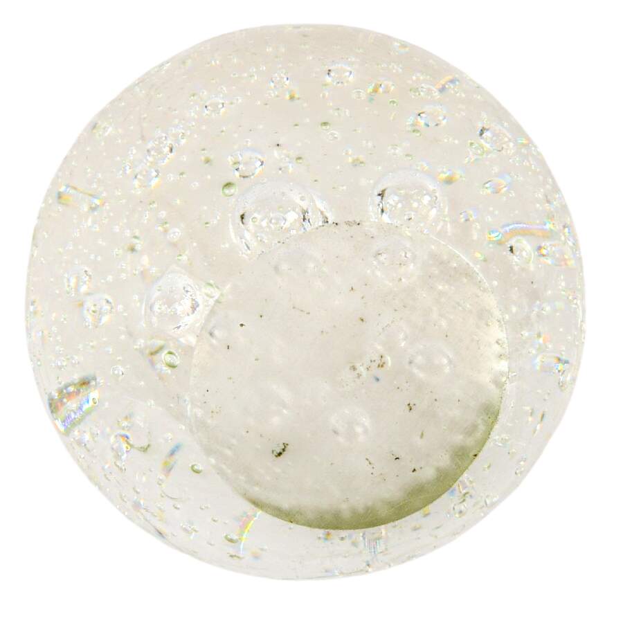 Hand-Blown Glass Paperweight with Infused Floating Bubbles-4