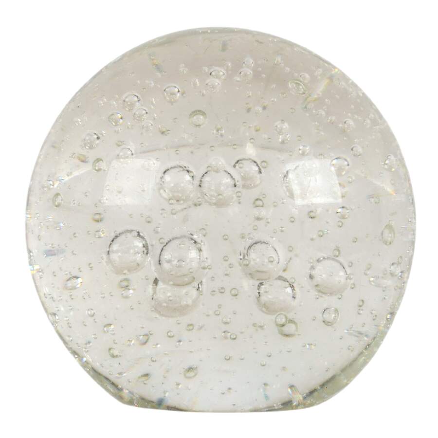 Hand-Blown Glass Paperweight with Infused Floating Bubbles-3