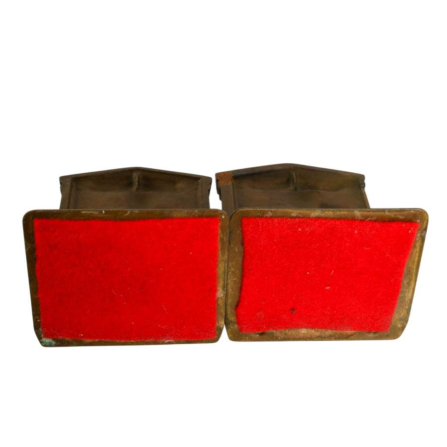 Antique Pair of "Lincoln & Son Reading" Bookends Designed by Olga Popoff-7