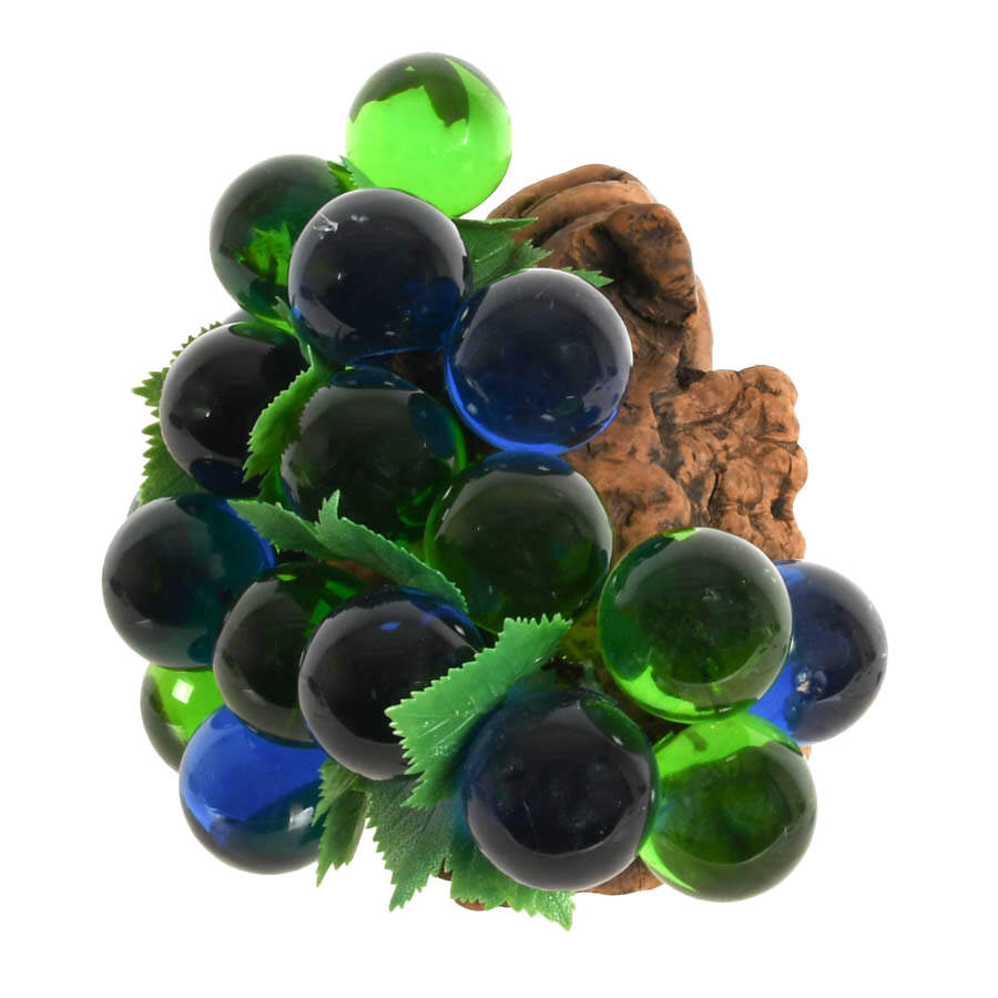Lucite and Natural Wood Decorative Grape Sculpture-3