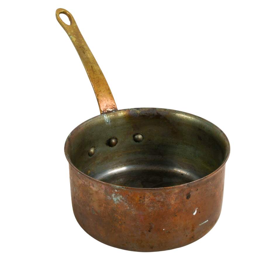 Antique Four-Piece Copper and Tin Décor Items-5