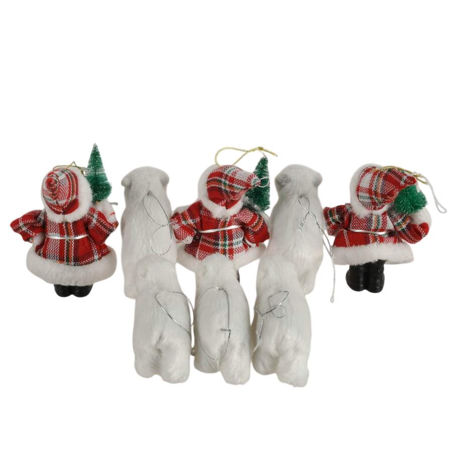 Set of Eight Santa and Bear Ornaments-3