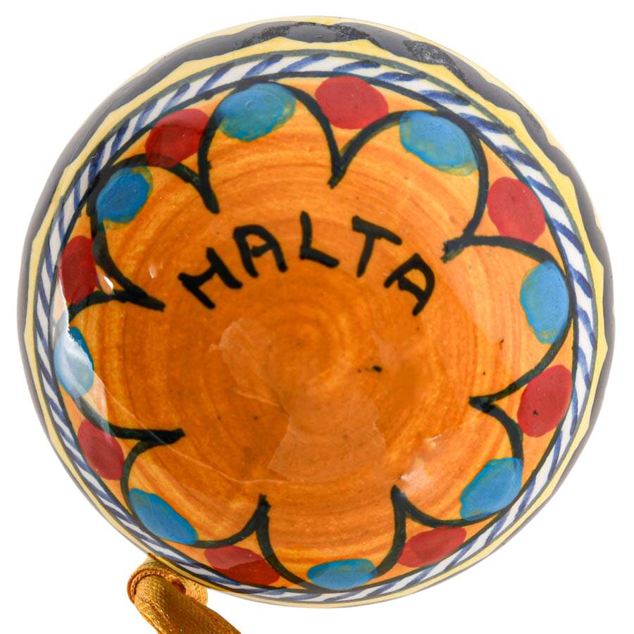 Five Hand-Painted Maltese Geometric Seasonal Ornaments-6