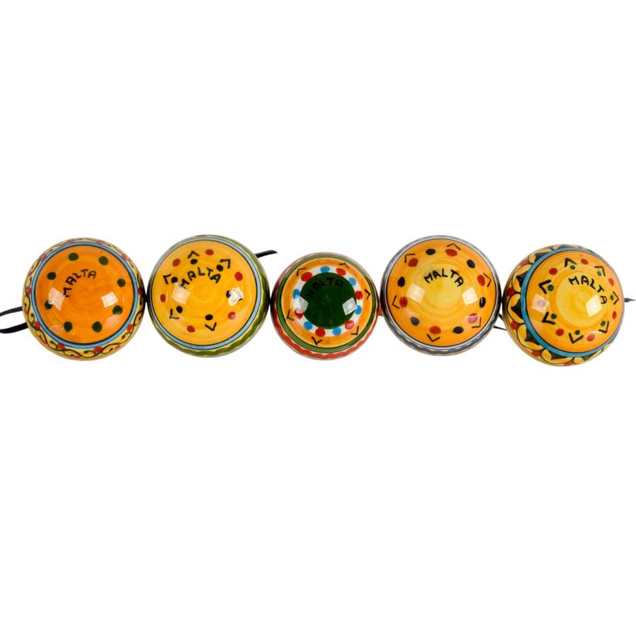 5 Hand-Painted Maltese Geometric Holiday Ornaments-5