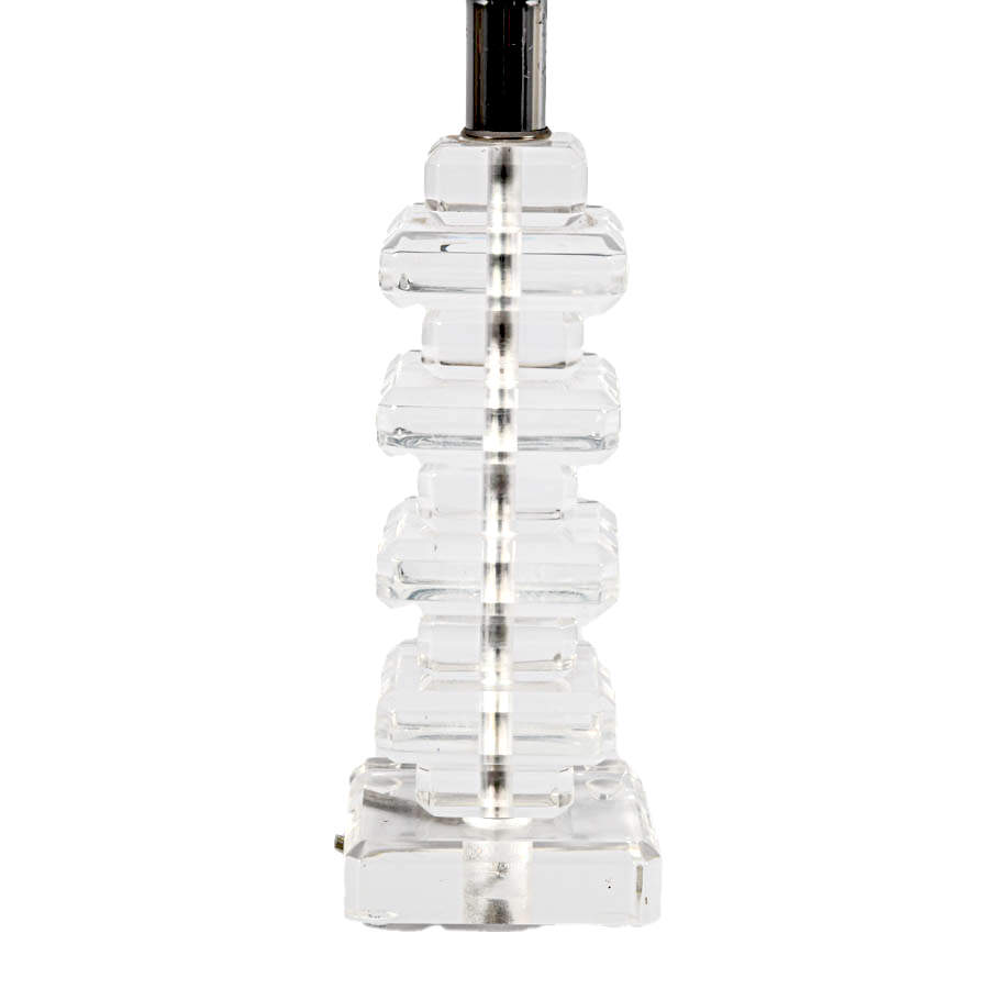 Mid-Century Modern Lucite Square Block Tier Table Lamp-3