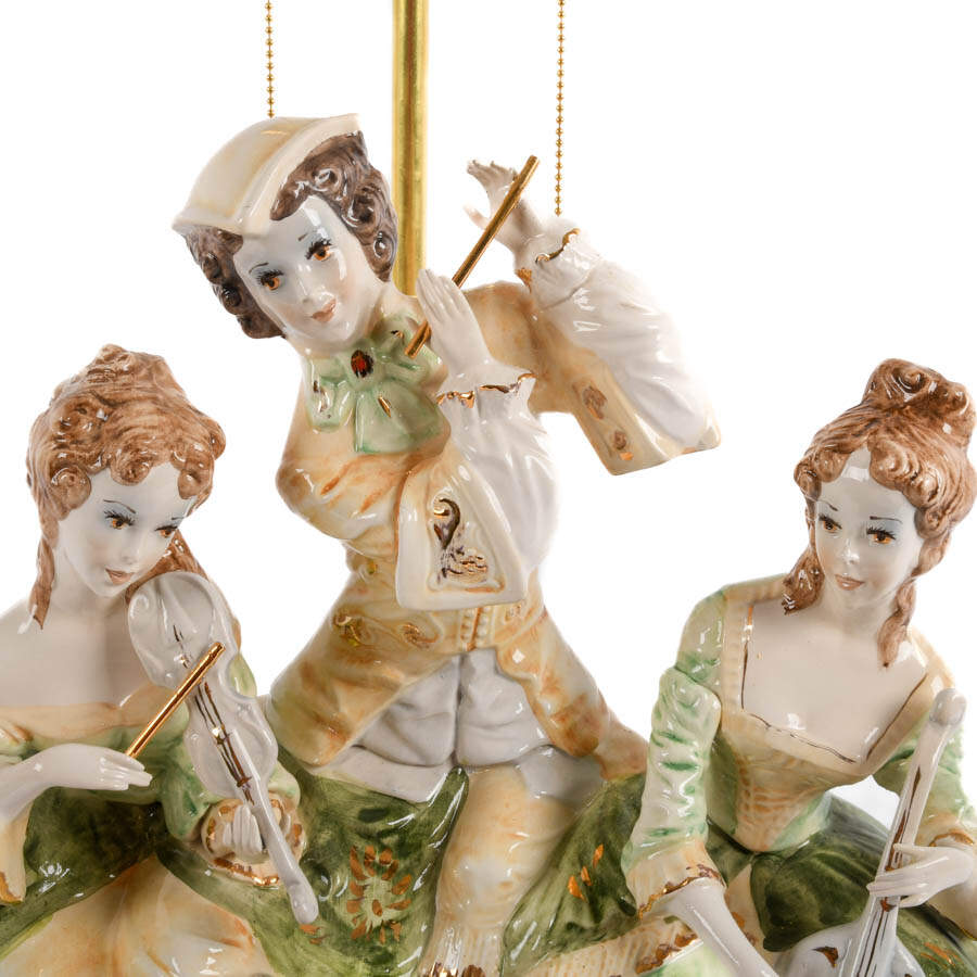 Italian Capodimonte Porcelain Figural Grouping Lamp-3