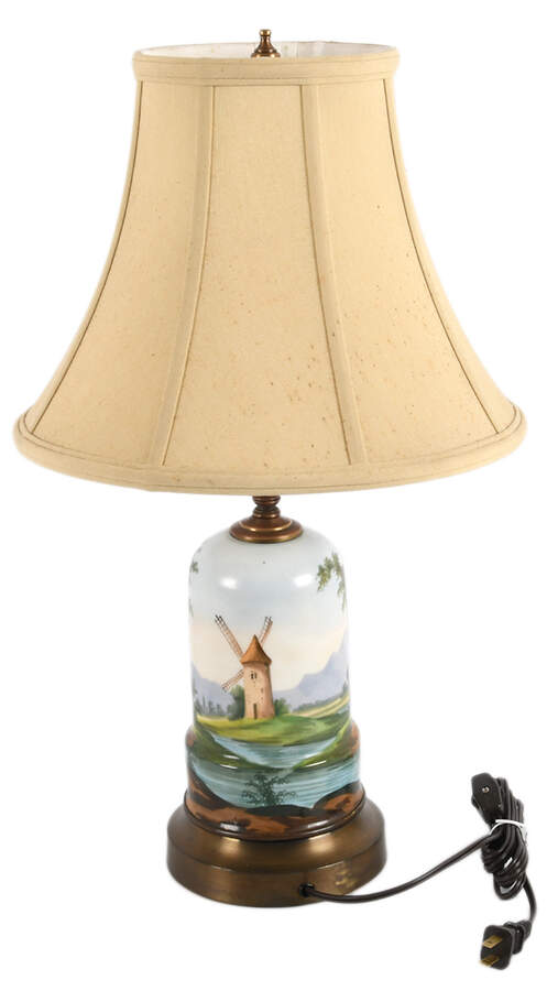 Porcelain Hand-Painted Landscape View Table Lamp-2