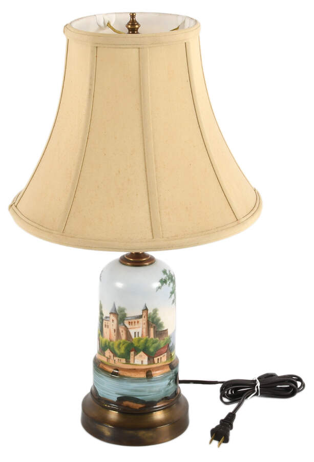 Porcelain Hand-Painted Landscape View Table Lamp-1