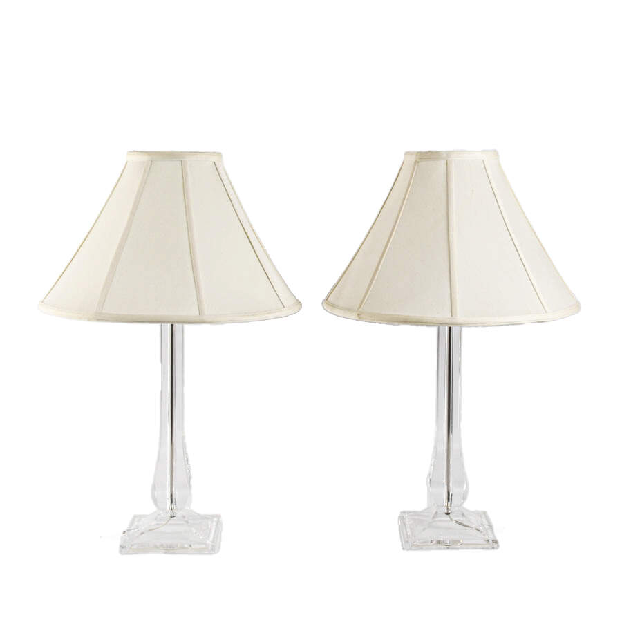 Pair of Mid-Century Modern-Style Lucite Table Lamps-2