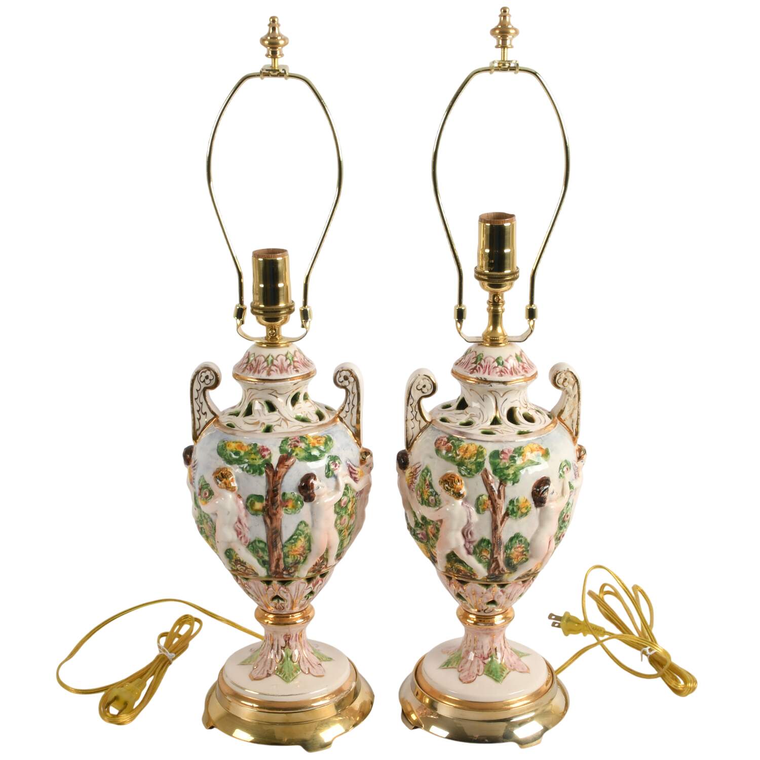 Pair of Porcelain Capodimonte Table Lamps-6