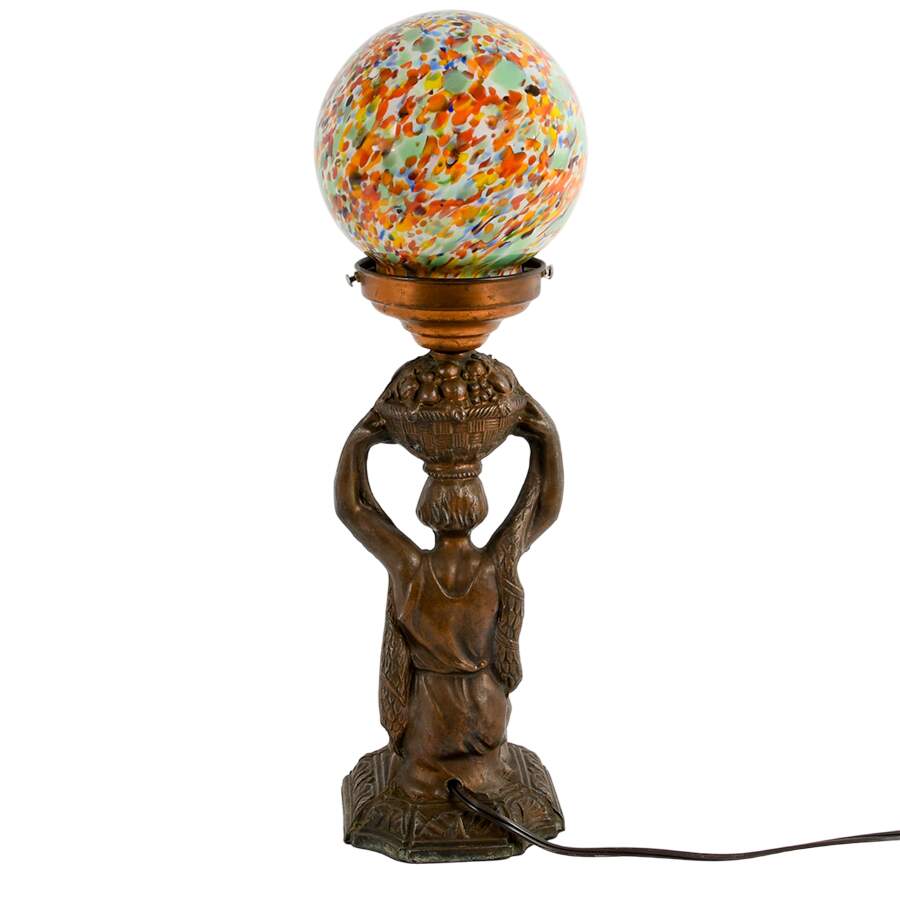Art Deco Cast Metal Figural Table Lamp-12