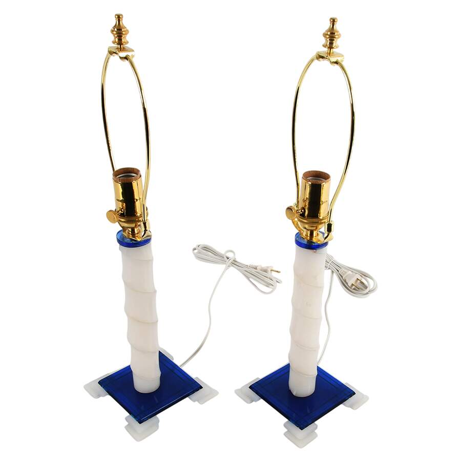 Matched Pair of Art Deco Acrylic Table Lamps-3