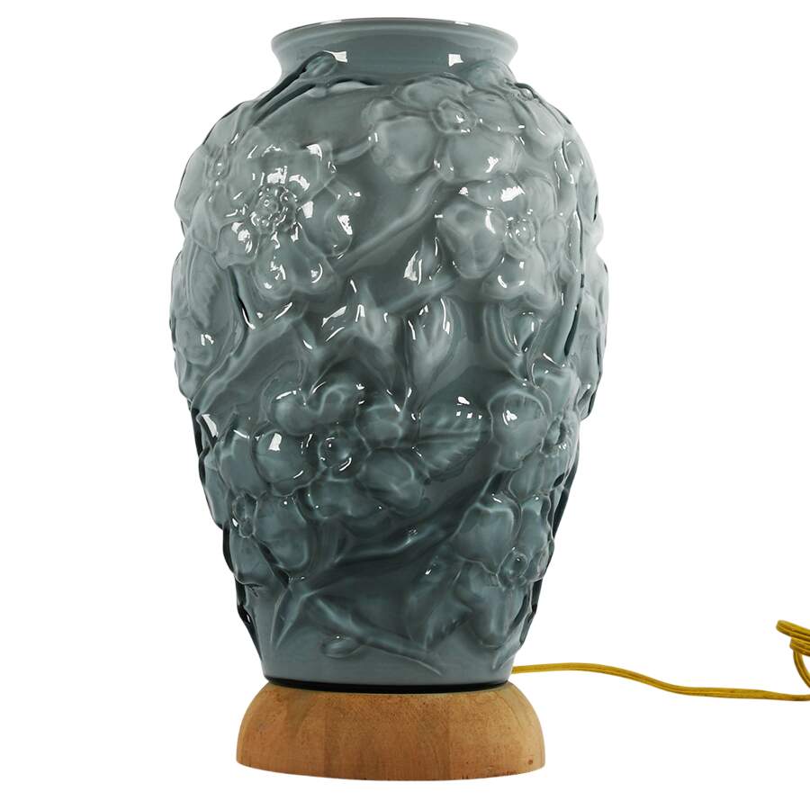 Fenton Converted Art Glass Vase Lamp-3