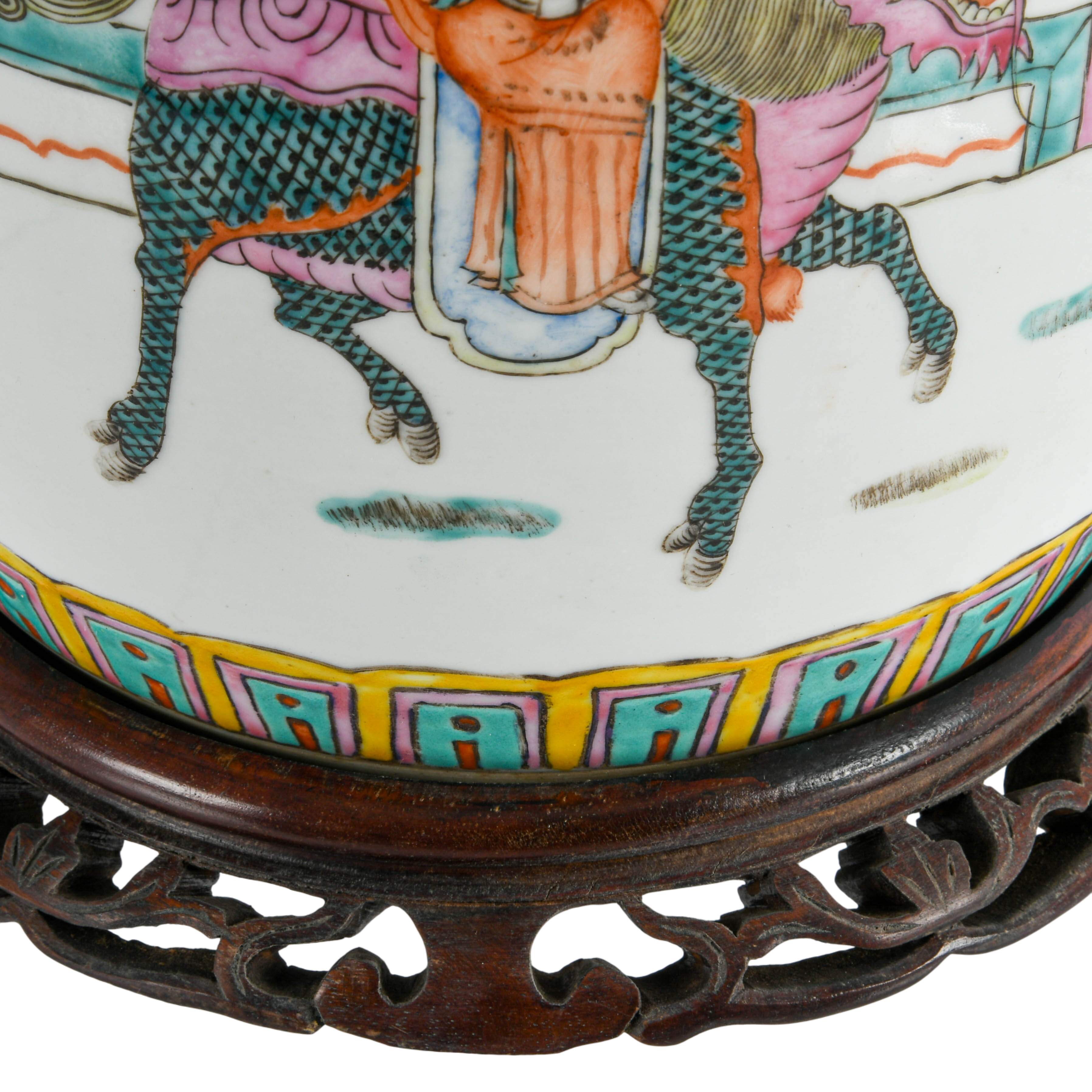 Chinese Famille Rose Converted Ginger Jar Table Lamp-5