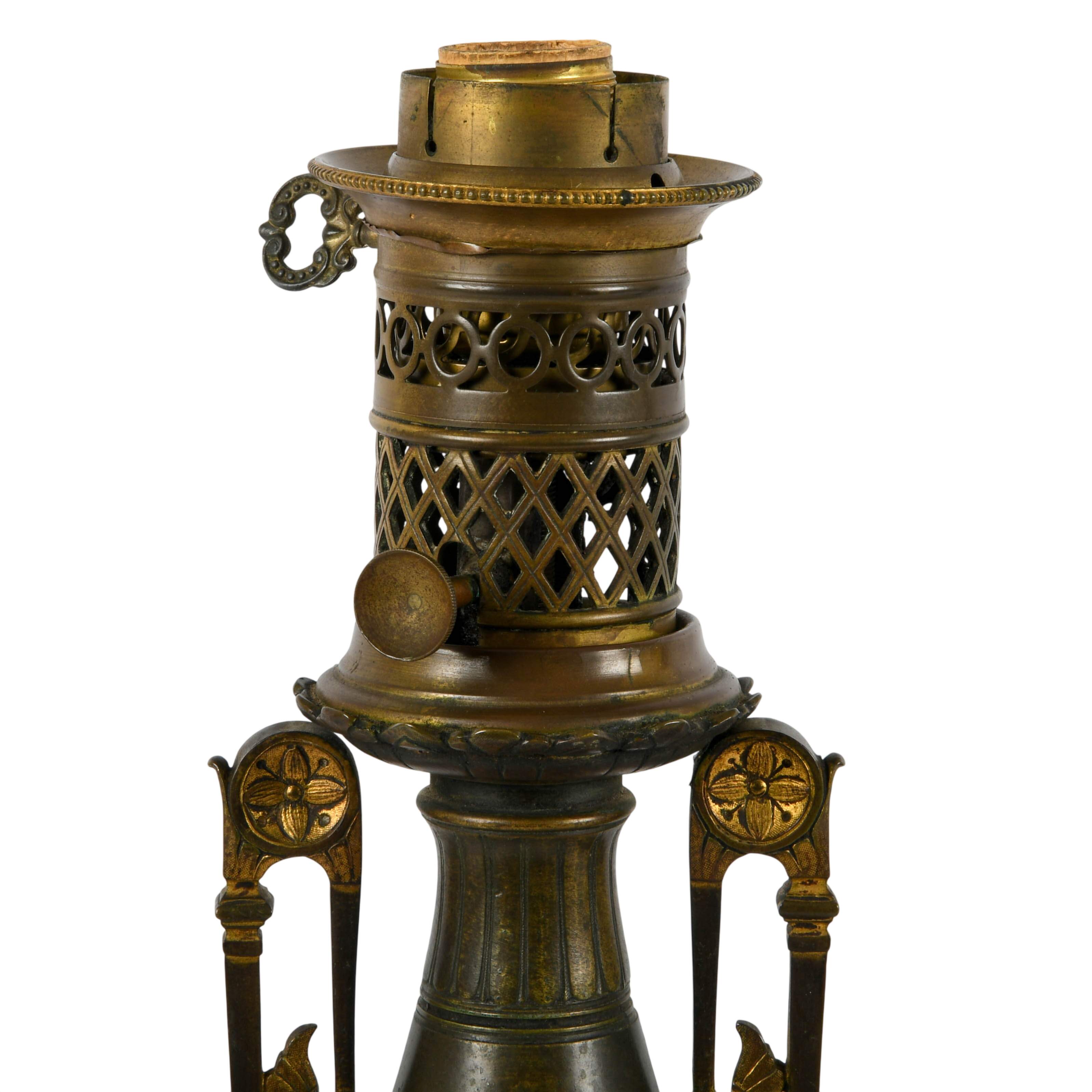 Pair of Bronze Egyptian Revival Table Lamps-3