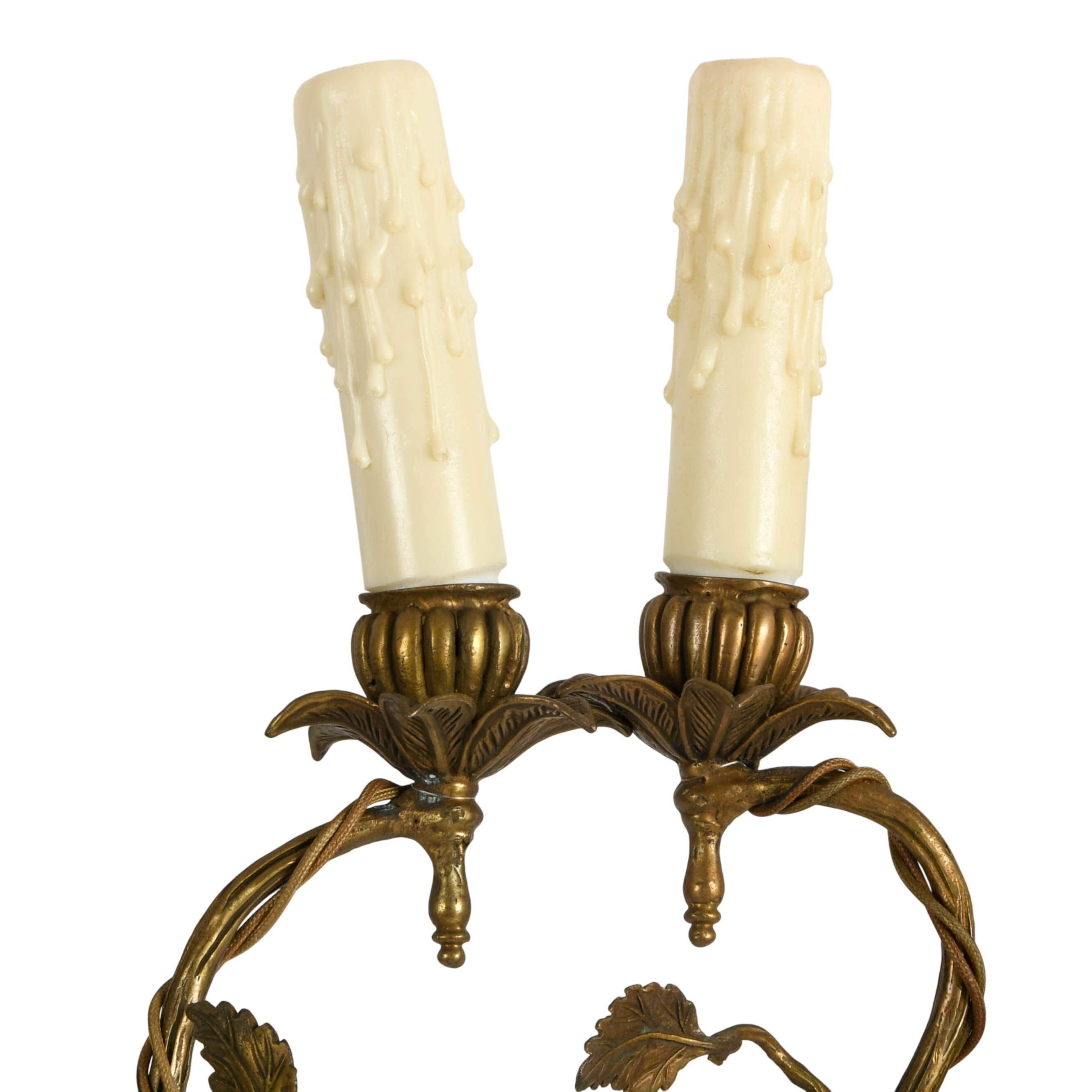 Matched Pair of Porcelain and Gilt Castilian Bird Wall Sconces-6