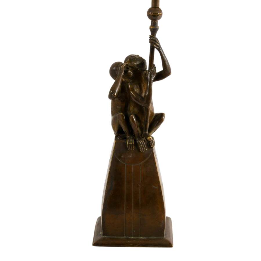 Bronzed Monkey Themed Table Lamp-4
