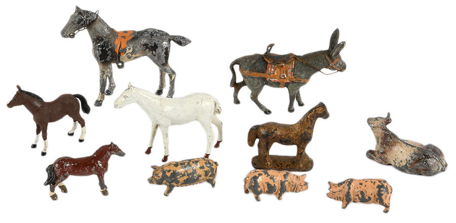 Group of Ten American and British Miniature Lead Farm Animals-2