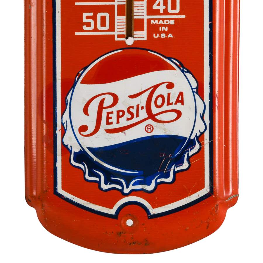 Vintage Pepsi-Cola Metal Advertising Thermometer Sign-4