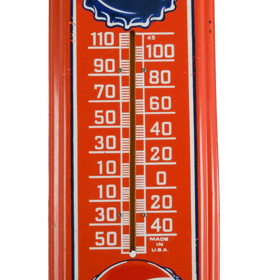Vintage Pepsi-Cola Metal Advertising Thermometer Sign-3